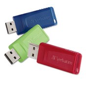 Verbatim® Store 'n' Go USB Flash Drive, 16 GB, Assorted Colors, 3/Pack Item: VER99122