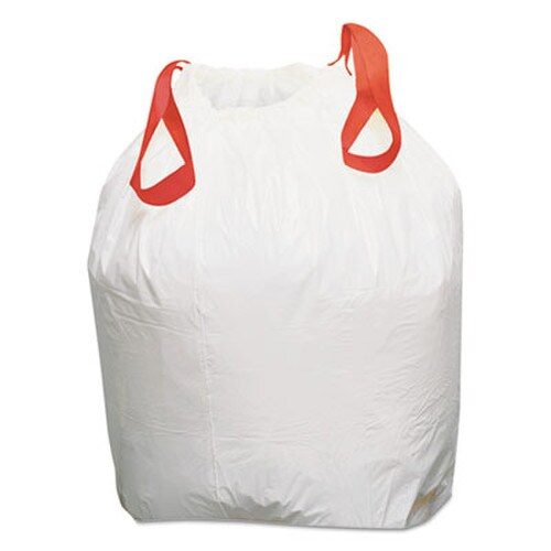 Draw 'n Tie® Heavy-Duty Trash Bags, Drawstring, 13 gal, 24.5" x 27.38", White, 50 Bags/Roll, 4 Rolls/Box Item: WBI1DK200