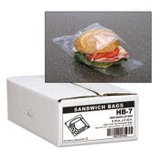 Handi-Bag® Jumbo Sandwich Bags, 0.7 mil, 5.5" x 6.25", Clear, 3,000/Carton Item: WBIHB7
