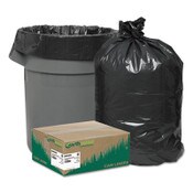 Earthsense® Commercial Linear Low Density Recycled Can Liners, 45 gal, 1.25 mil, 40" x 46", Black, 10 Bags/Roll, 10 Rolls/Carton Item: WBIRNW4850