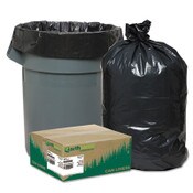 Earthsense® Commercial Linear Low Density Recycled Can Liners, 60 gal, 1.65 mil, 38" x 58", Black, 10 Bags/Roll, 10 Rolls/Carton Item: WBIRNW6060