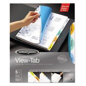 Wilson Jones® Round View-Tab Transparent Index Dividers, 5-Tab, 11 x 8.5, Assorted, 1 Set Item: WLJ55061