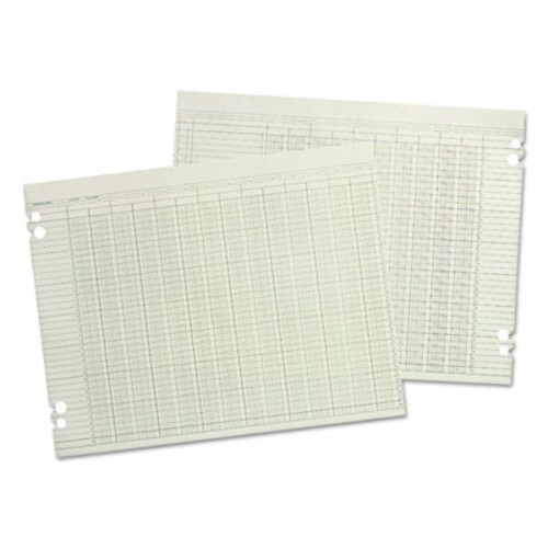 Wilson Jones® Accounting Sheets, 24 Columns, 11 x 17, Green, Loose Sheet,100/Pack Item: WLJG5024