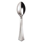 WNA Heavyweight Plastic Spoons, Silver, 6 1/4", Reflections Design, 600/Carton Item: WNA620155