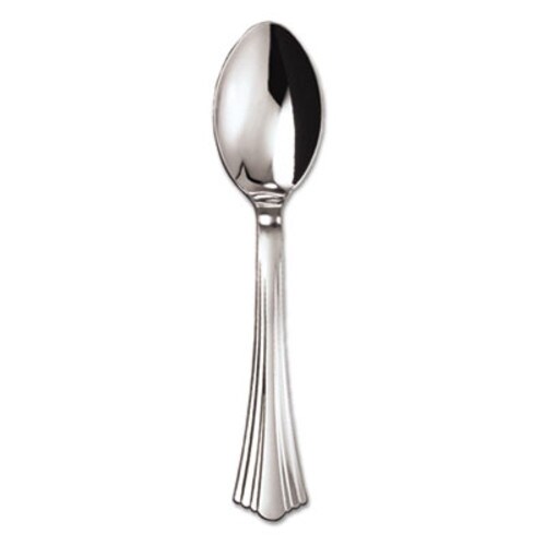 WNA Heavyweight Plastic Spoons, Silver, 6 1/4", Reflections Design, 600/Carton Item: WNA620155