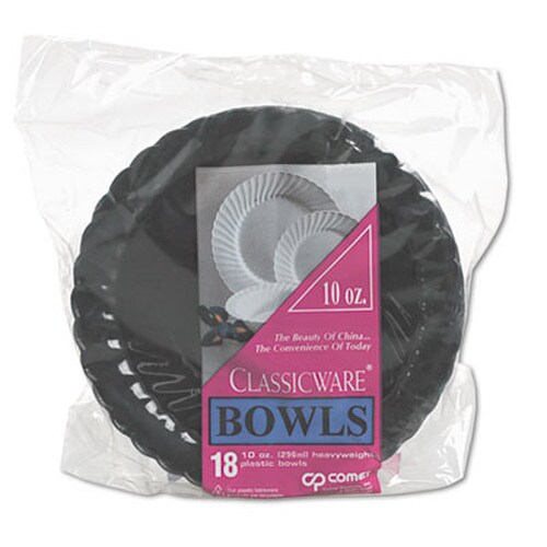 WNA Classicware Plates, Plastic, 10.25" dia, Black, 144/Carton Item: WNACW10144BK