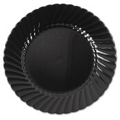 WNA Classicware Plastic Plates, 6" dia, Black, 10/Pack, 18 Packs/Carton Item: WNACW6180BK
