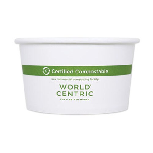 World Centric® Paper Bowls, 12 oz, 4.5" Diameter x 2.5"h, White, 500/Carton Item: WORBOPA12