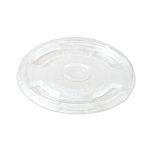 World Centric® PLA Clear Cold Cup Lids, Flat Lid, Fits 9 oz to 24 oz Cups, 1,000/Carton Item: WORCPLCS12