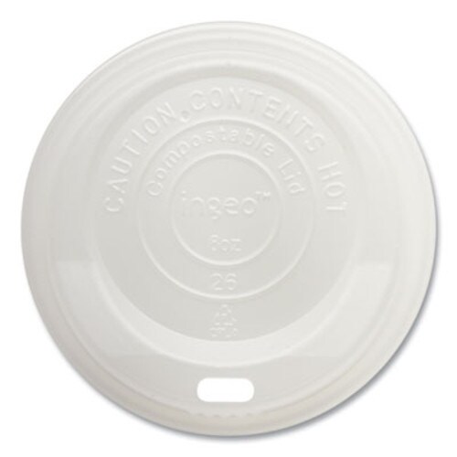 World Centric® PLA Lids for Hot Cups, Fits 8 oz Cups, White, 1,000/Carton Item: WORCULCS8