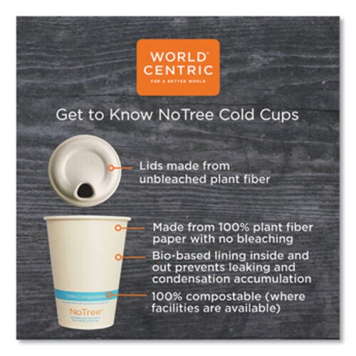 World Centric® NoTree Paper Cold Cups, 12 oz, Natural, 1,000/Carton Item: WORCUSU12C